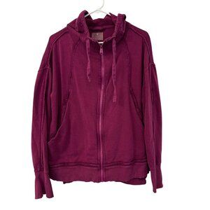Free People FP Movement Only One Hoodie Jacket Top Activewear Zip M Fuschia